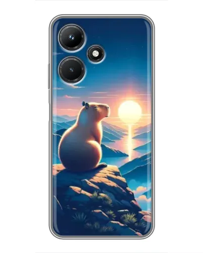Чехол для Infinix Hot 30i с картинкой «Закат солнца с капибарой» Чехол для Infinix Hot 30i с картинкой «Закат солнца с капибарой»