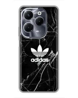 Чехол для Infinix Hot 40 Play с картинкой «Белый мрамор Adidas»