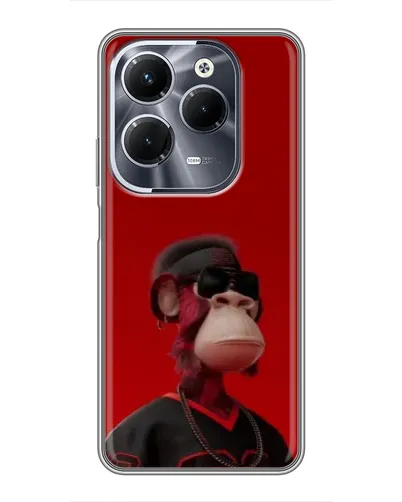 Чехол для Infinix Hot 40 Play с картинкой «Bored Ape в красном»