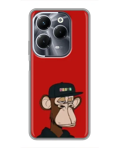Чехол для Infinix Hot 40 Play с картинкой «Bored Ape — красный фон»