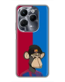 Чехол для Infinix Hot 40 Play с картинкой «Bored Ape — фанат Барсы»