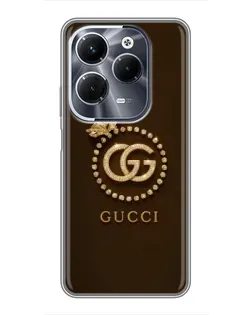 Чехол для Infinix Hot 40 Play с картинкой «Gucci — золотая бабочка»