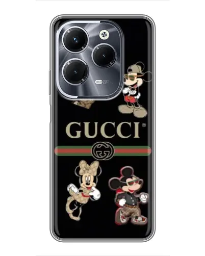 Чехол для Infinix Hot 40 Play с картинкой «Gucci — герои Disney и монограмма» Чехол для Infinix Hot 40 Play с картинкой «Gucci — герои Disney и монограмма»