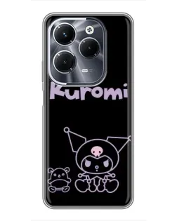 Чехол для Infinix Hot 40 Play с картинкой «Kuromi — черный минимализм»