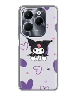 Чехол для Infinix Hot 40 Play с картинкой «Kuromi и лавандовые сердца»