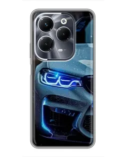 Чохол для Infinix Hot 40 Play з картинкою «Погляд BMW з синіми фарами» Чохол для Infinix Hot 40 Play з картинкою «Погляд BMW з синіми фарами»