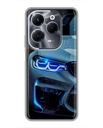 Чехол для Infinix Hot 40 Play с картинкой «Взгляд BMW с синими фарами»
