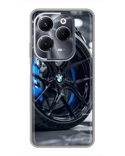 Чехол для Infinix Hot 40 Play с картинкой «Колесо BMW вблизи» Чехол для Infinix Hot 40 Play с картинкой «Колесо BMW вблизи»