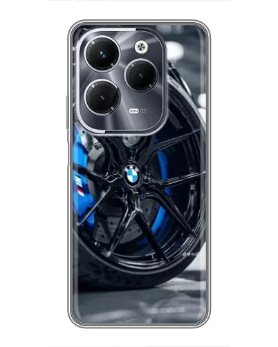 Чехол для Infinix Hot 40 Play с картинкой «Колесо BMW вблизи»