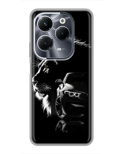 Чехол для Infinix Hot 40 Play с картинкой «BMW и лев»
