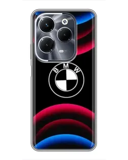 Чехол для Infinix Hot 40 Play с картинкой «Логотип BMW и неоновые дуги» Чехол для Infinix Hot 40 Play с картинкой «Логотип BMW и неоновые дуги»