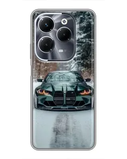 Чехол для Infinix Hot 40 Play с картинкой «BMW в зимнем лесу» Чехол для Infinix Hot 40 Play с картинкой «BMW в зимнем лесу»