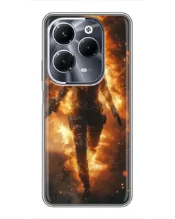 Чехол для Infinix Hot 40 Play с картинкой «BMW — скорость в дожде»