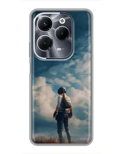 Чехол для Infinix Hot 40 Play с картинкой «Герой PUBG на скале»