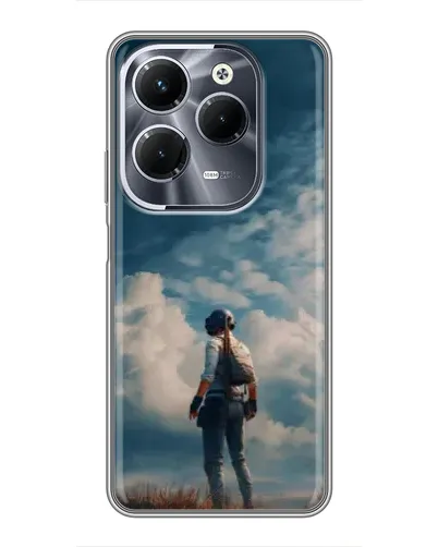 Чехол для Infinix Hot 40 Play с картинкой «Герой PUBG на скале»