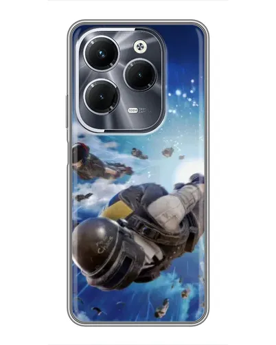 Чехол для Infinix Hot 40 Play с картинкой «Десант PUBG — прыжок»