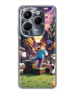 Чехол для Infinix Hot 40 Play с картинкой «Стив на ферме»