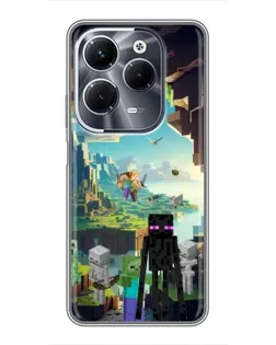 Чехол для Infinix Hot 40 Play с картинкой «Эндермен в лесу»