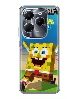 Чехол для Infinix Hot 40 Play с картинкой «Губка Боб Minecraft»