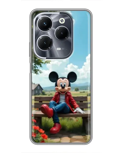 Чехол для Infinix Hot 40 Play с картинкой «Микки на скамейке»
