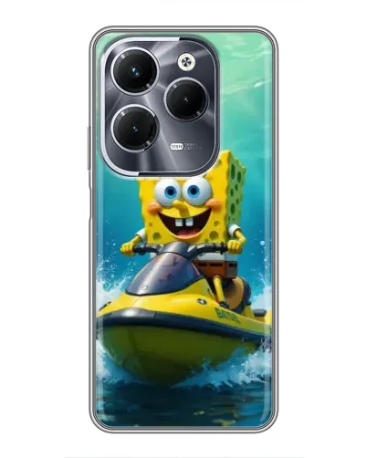Чехол для Infinix Hot 40 Play с картинкой «Спанч Боб на гидроцикле» Чехол для Infinix Hot 40 Play с картинкой «Спанч Боб на гидроцикле»