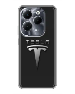Чохол для Infinix Hot 40 Play з картинкою «Сталевий логотип Tesla» Чохол для Infinix Hot 40 Play з картинкою «Сталевий логотип Tesla»