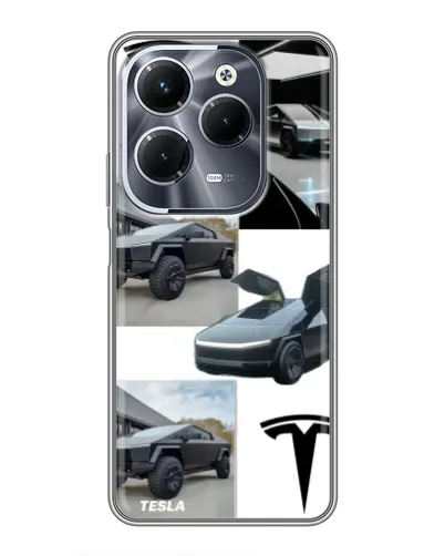 Чохол для Infinix Hot 40 Play з картинкою «Колаж Cybertruck Tesla» Чохол для Infinix Hot 40 Play з картинкою «Колаж Cybertruck Tesla»