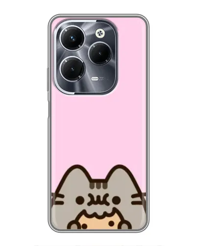 Чехол для Infinix Hot 40 Play с картинкой «Pusheen и печенье»