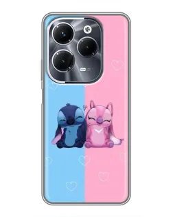 Чехол для Infinix Hot 40 Play с картинкой «Stitch и Angel Love»