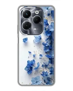 Чехол для Infinix Hot 40 Play с картинкой «Голубой цветочный каскад»