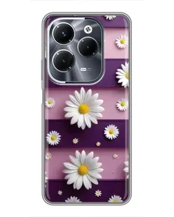 Чехол для Infinix Hot 40 Play с картинкой «Ромашки на фиолетовом»