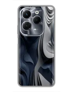 Чехол для Infinix Hot 40 Play с картинкой «Объемные синие складки»