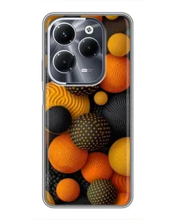 Чехол для Infinix Hot 40 Play с картинкой «Объемные оранжевые сферы»