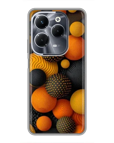Чехол для Infinix Hot 40 Play с картинкой «Объемные оранжевые сферы»