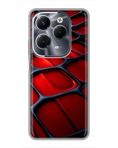 Чехол для Infinix Hot 40 Play с картинкой «Красная глянцевая сетка»