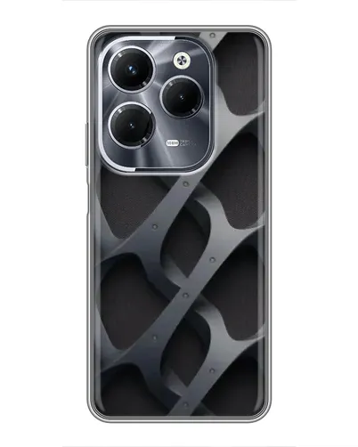 Чехол для Infinix Hot 40 Play с картинкой «Объемное серое плетение»