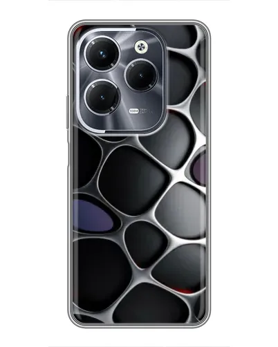 Чехол для Infinix Hot 40 Play с картинкой «Объемная темная решетка»