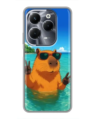 Чехол для Infinix Hot 40 Play с картинкой «Морская капибара»