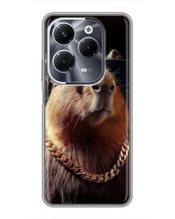 Чехол для Infinix Hot 40 Play с картинкой «Капибара золотая цепь»