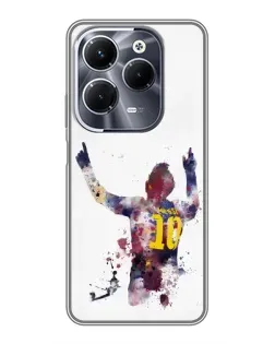 Чехол для Infinix Hot 40 Play с картинкой «Акварельный Месси Барселона»