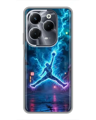Чохол для Infinix Hot 40 Pro з картинкою «Jordan Gold Jumpman»