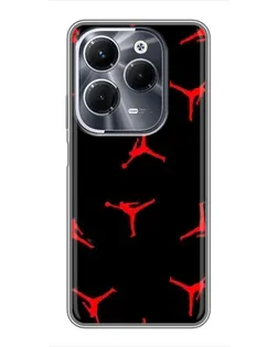 Чохол для Infinix Hot 40 Pro з картинкою «Jordan Red Pattern» Чохол для Infinix Hot 40 Pro з картинкою «Jordan Red Pattern»