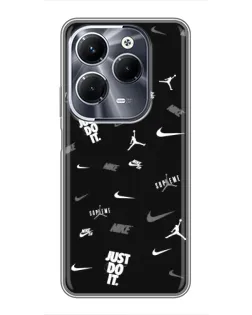Чохол для Infinix Hot 40 Pro з картинкою «Nike Black Pattern» Чохол для Infinix Hot 40 Pro з картинкою «Nike Black Pattern»