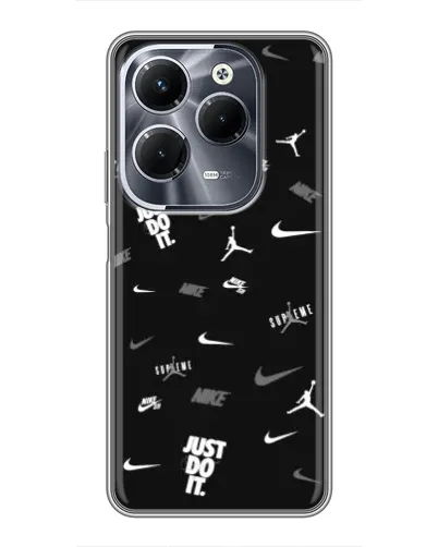 Чохол для Infinix Hot 40 Pro з картинкою «Nike Black Pattern»