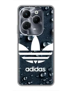 Чехол для Infinix Hot 40 Pro с картинкой «Adidas Trefoil Blue»