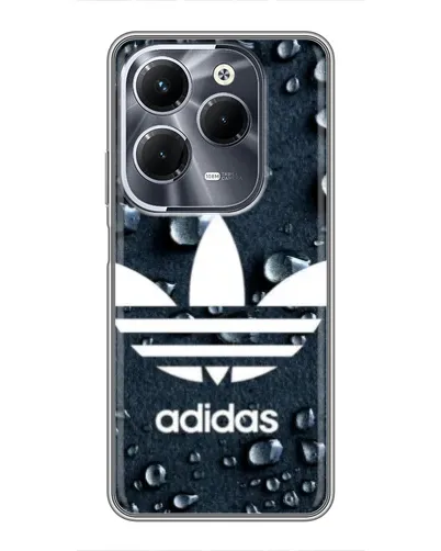 Чехол для Infinix Hot 40 Pro с картинкой «Adidas Trefoil Blue» Чехол для Infinix Hot 40 Pro с картинкой «Adidas Trefoil Blue»