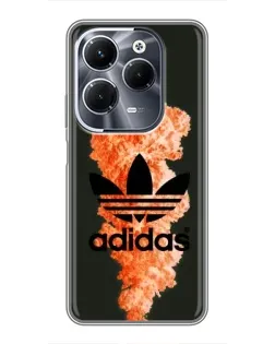 Чехол для Infinix Hot 40 Pro с картинкой «Оранжевый дым Adidas»