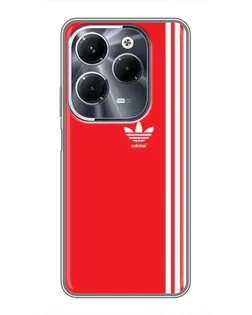Чехол для Infinix Hot 40 Pro с картинкой «Красный минимализм Adidas»