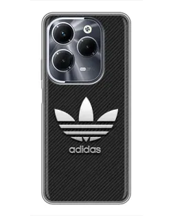 Чехол для Infinix Hot 40 Pro с картинкой «Adidas Карбоновая текстура»