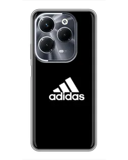 Чехол для Infinix Hot 40 Pro с картинкой «Черная классика Adidas»